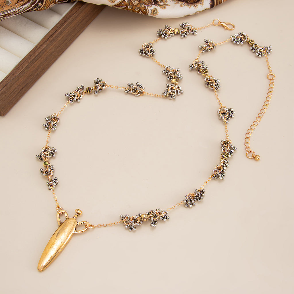 Hip Hop Geometric Teardrop Pendant Necklace