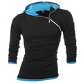 Contrast Panel Oblique Zip Sweatshirt