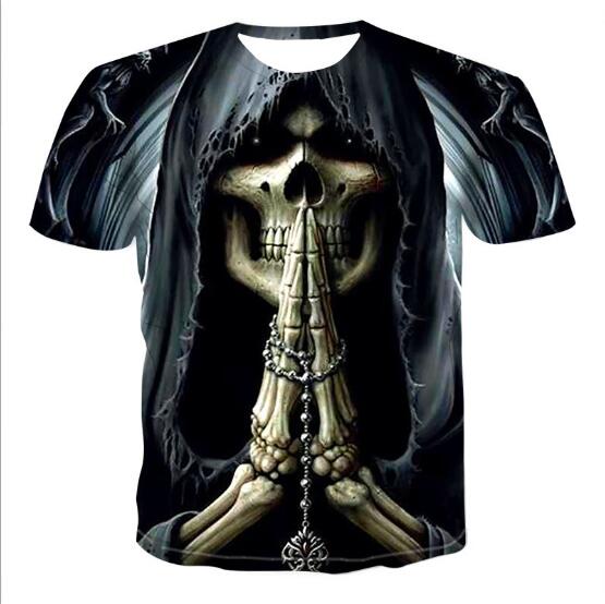 3D Skull Graphic T-Shirt