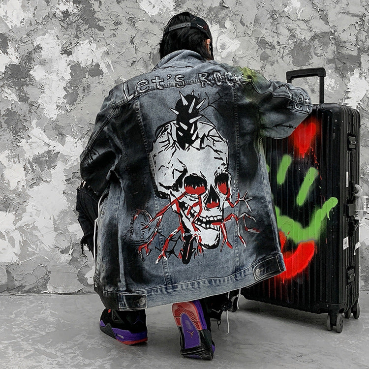 European Street Graphic Denim Jacket