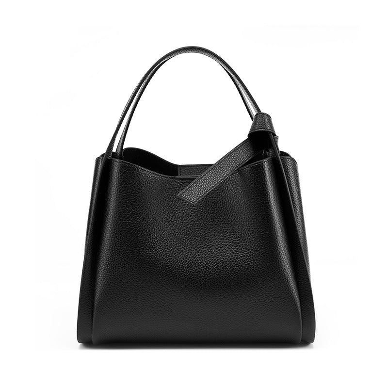 Genuine Leather Crossbody Bucket Bag