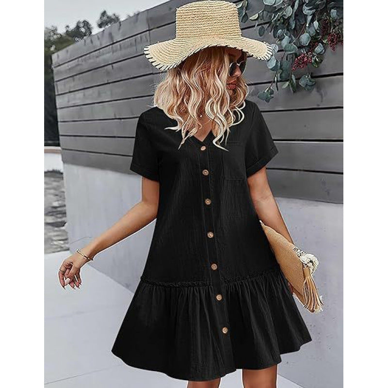 Loose Cotton Linen Summer Dress