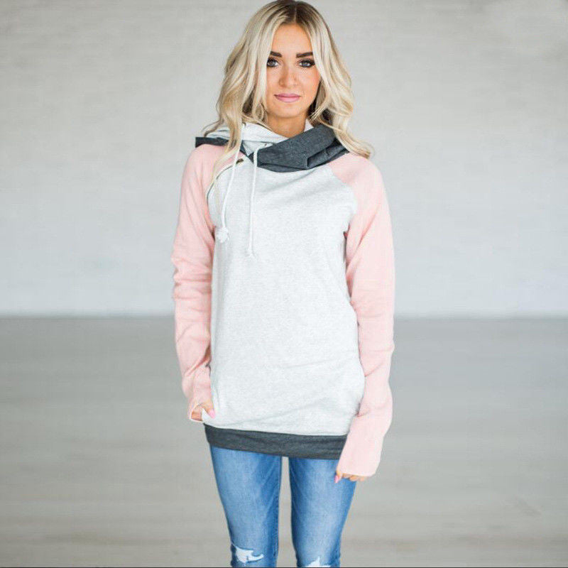 Diagonal Zip-Up Hoodie