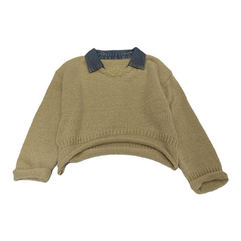 Denim Knit Sweatshirt