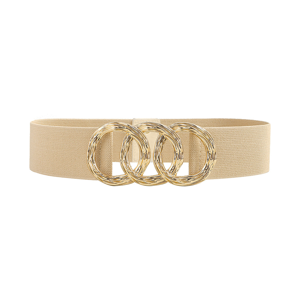 Geometric Circle Buckle Wide Belt