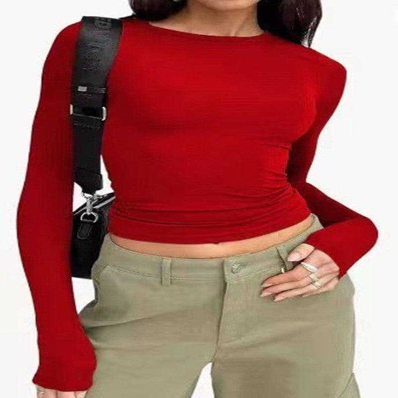 Slim Long-Sleeve Pullover Top