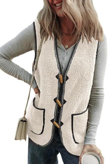 Contrast Plush Sleeveless Vest