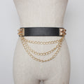Black Multi-Layer Iron Chain Belt