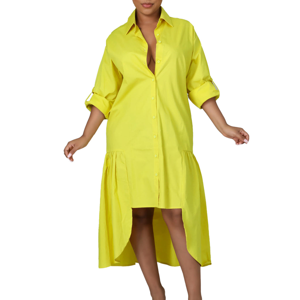 Long Sleeve Irregular Midi Dress