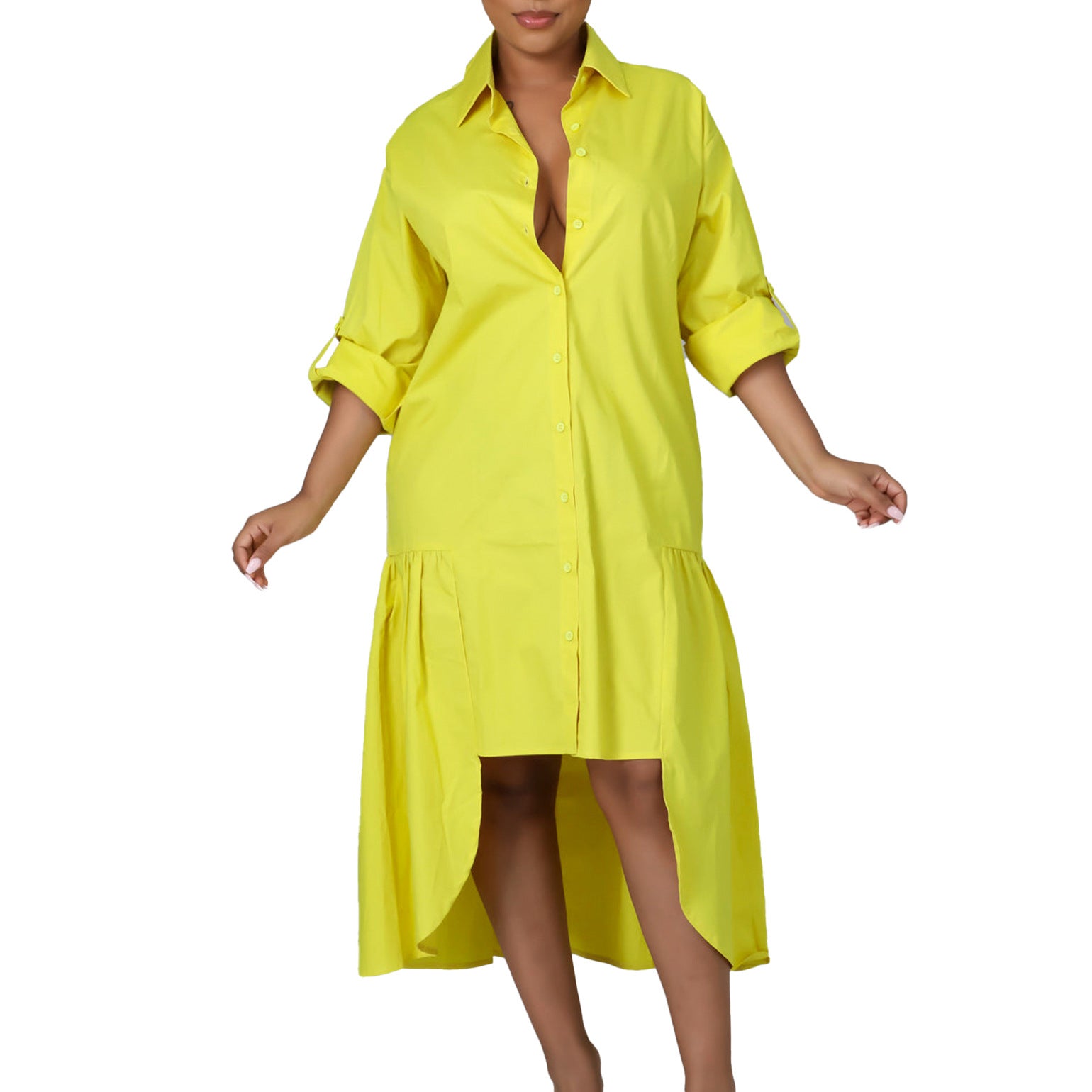 Long Sleeve Irregular Midi Dress
