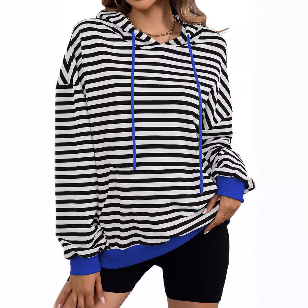 Loose Striped Oversized Hoodie