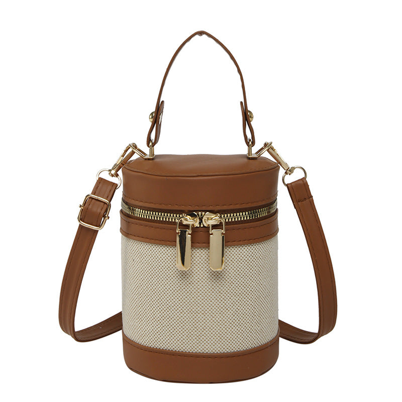 Leopard Print Contrast Color Bucket Bag For Women