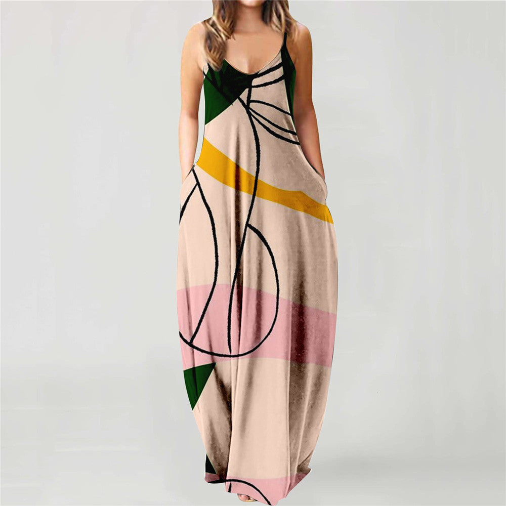 Y2K Abstract Graphic Print Bodycon Streetwear Summer Dress
