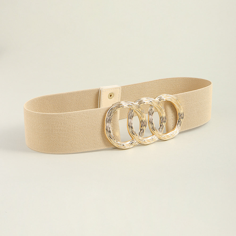 Geometric Circle Buckle Wide Belt