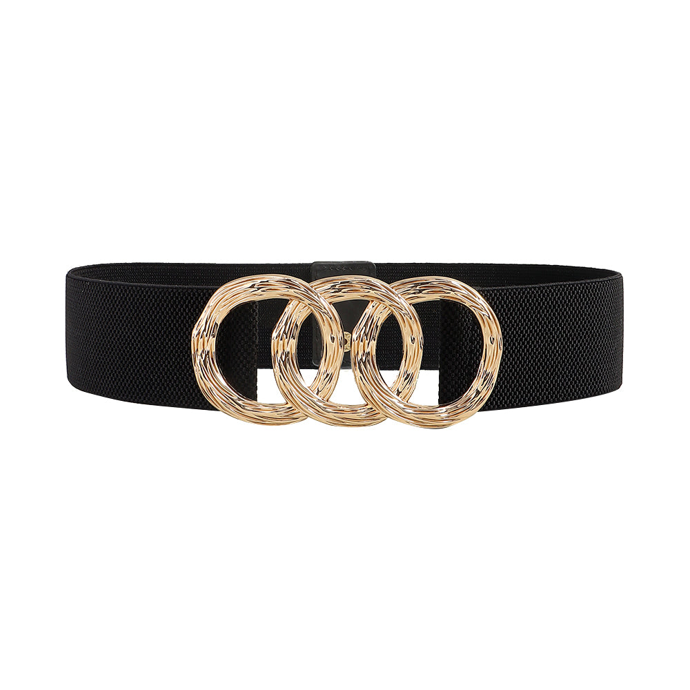 Geometric Circle Buckle Wide Belt