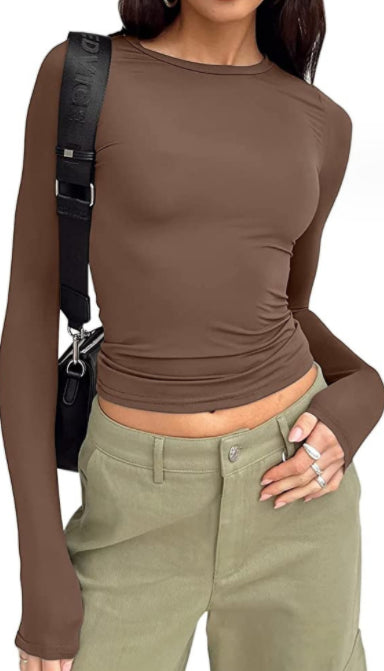 Slim Long-Sleeve Pullover Top