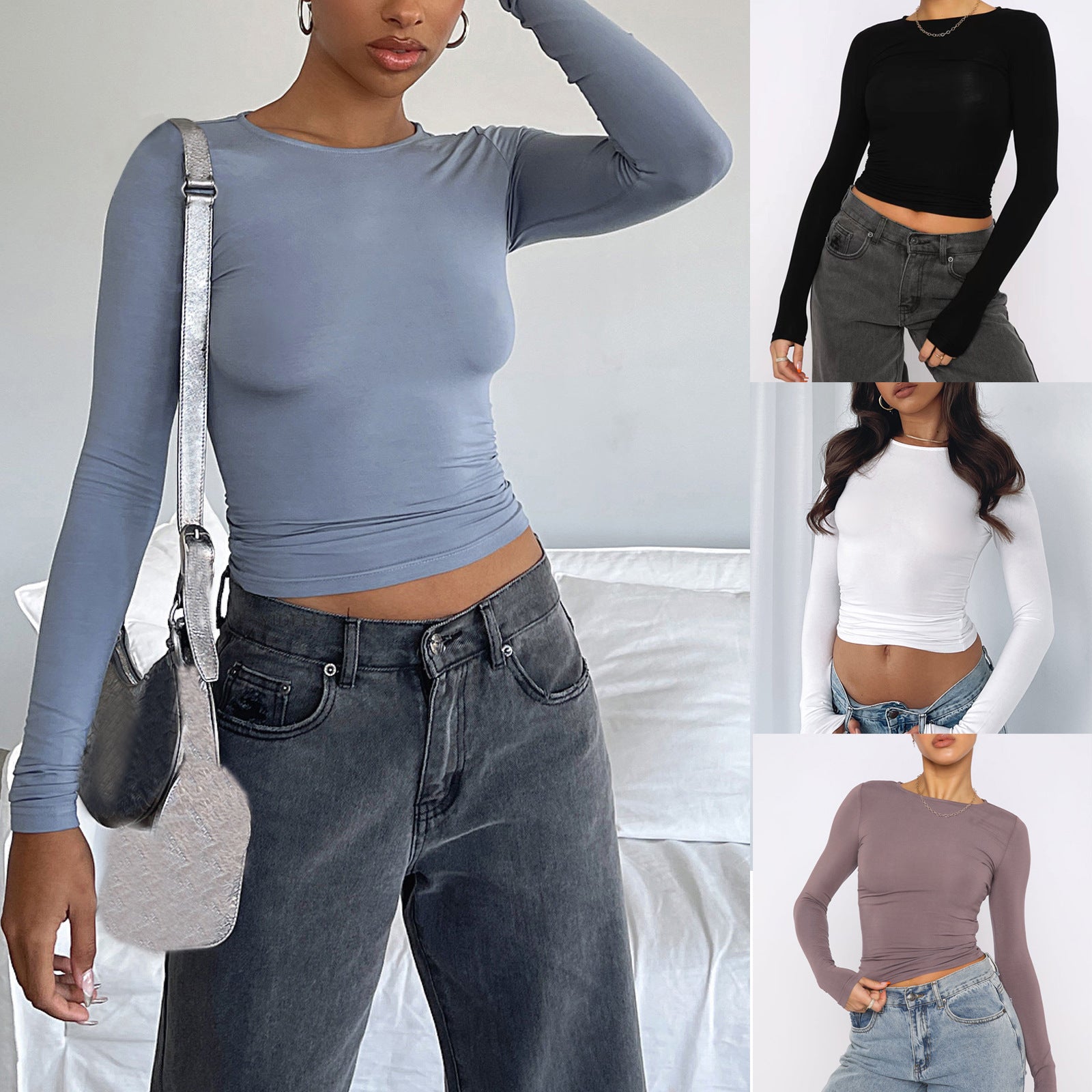Slim Long-Sleeve Pullover Top