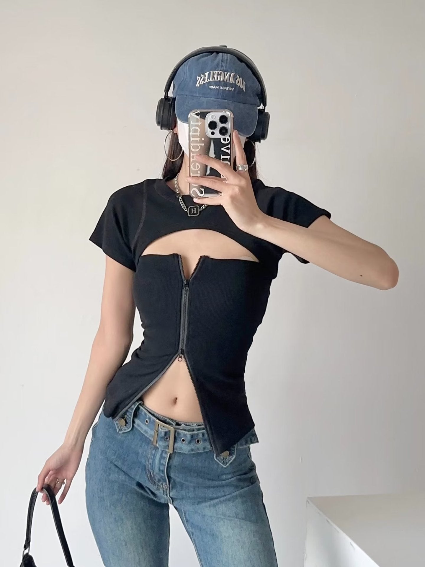 Slim-Fit Zipper Tube Top