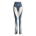 Irregular Hollow Patchwork Jeans