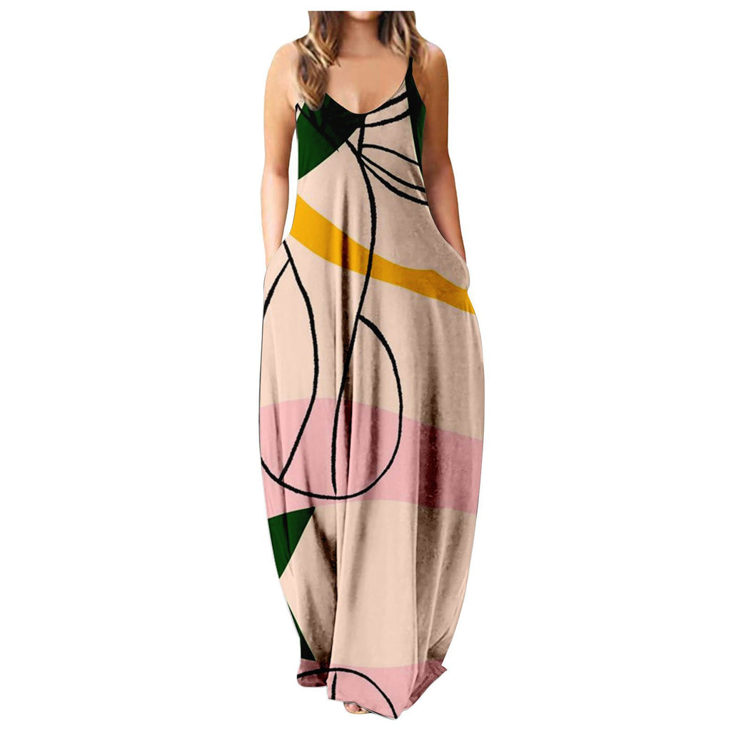 Y2K Abstract Graphic Print Bodycon Streetwear Summer Dress