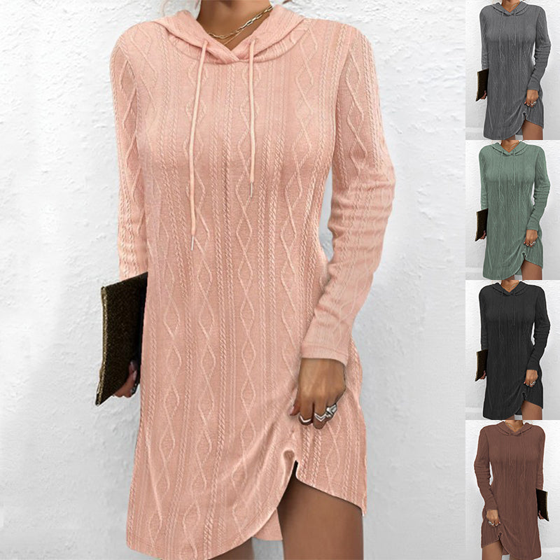 Oversized Long Sleeve Hooded Knit Dress