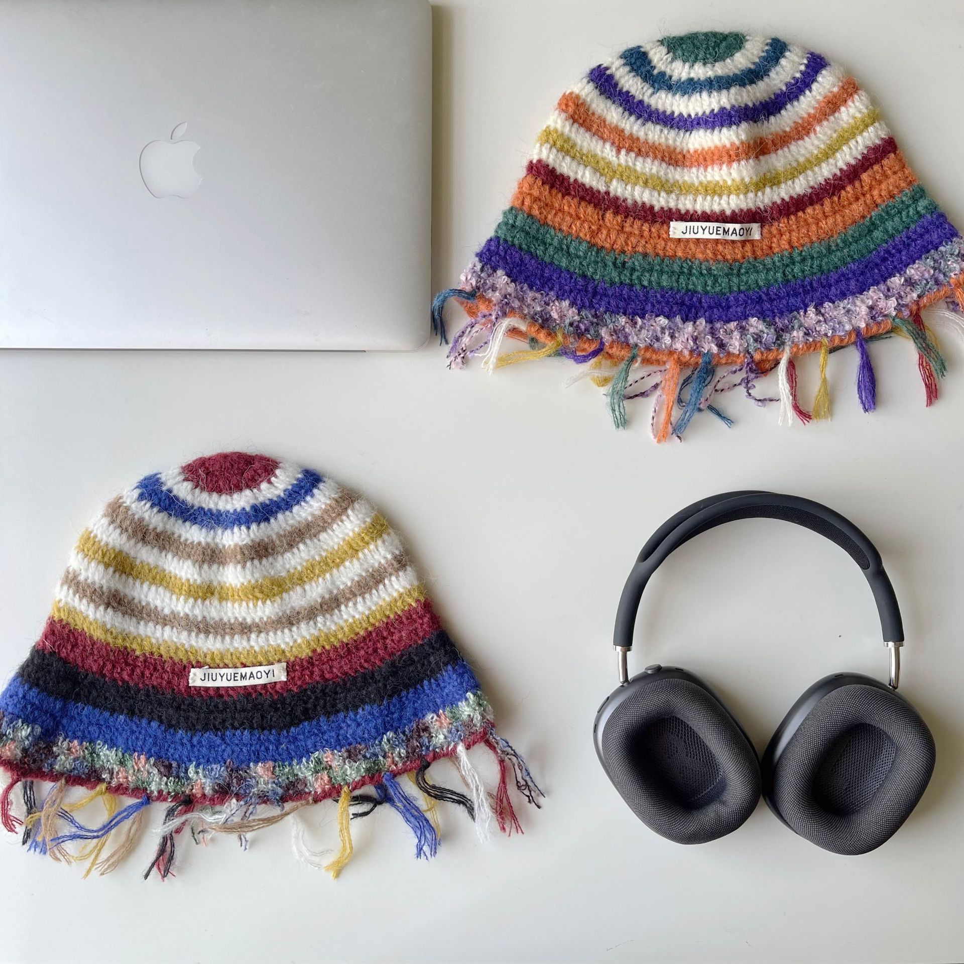 Vintage Crochet Tassel Bucket Hat