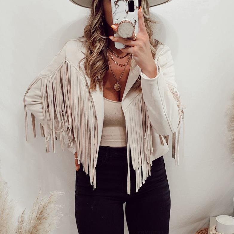 Western Muse Faux Suede Fringe Biker Jacket