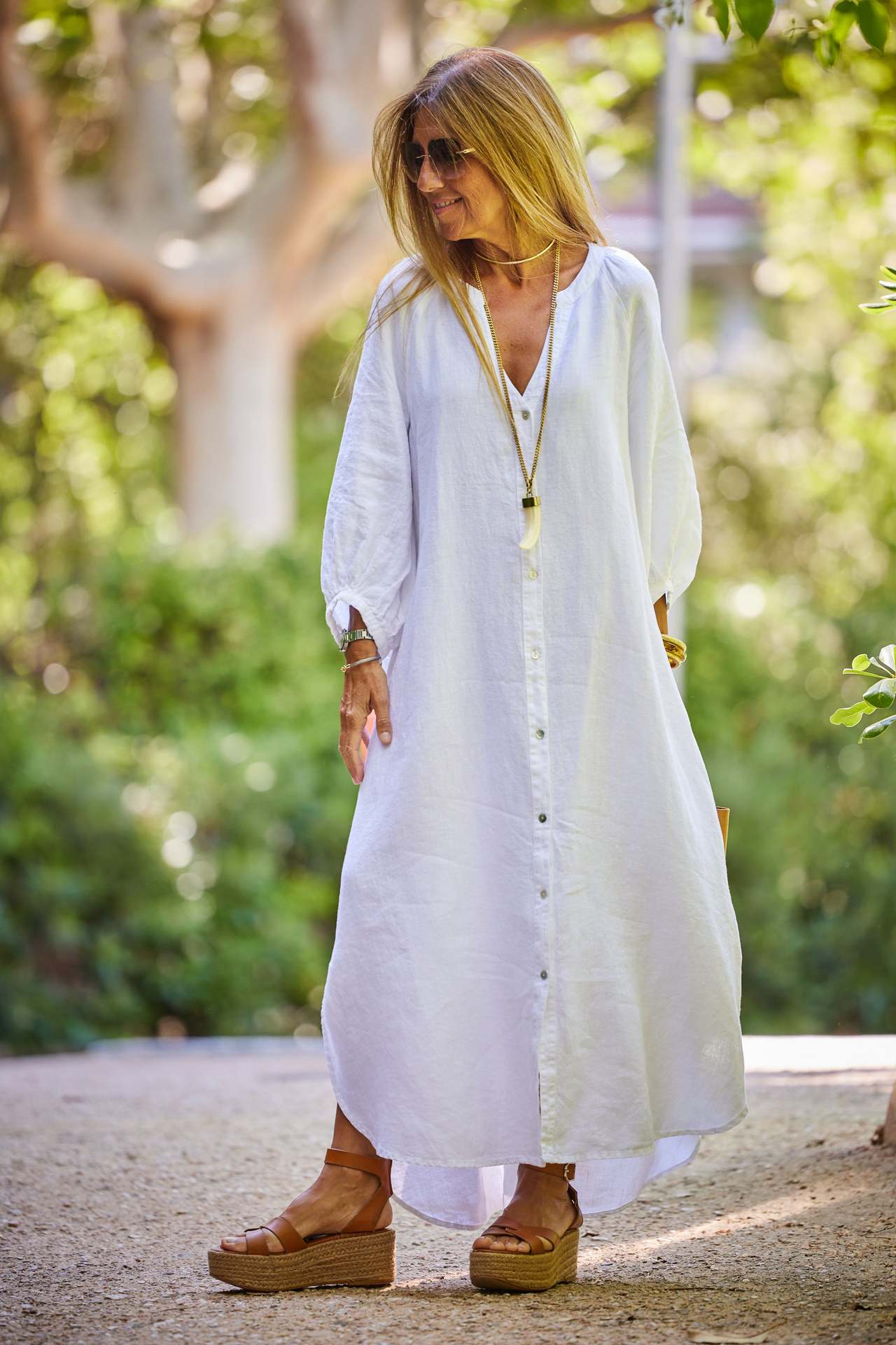 Lina Cotton Linen Shirt Dress