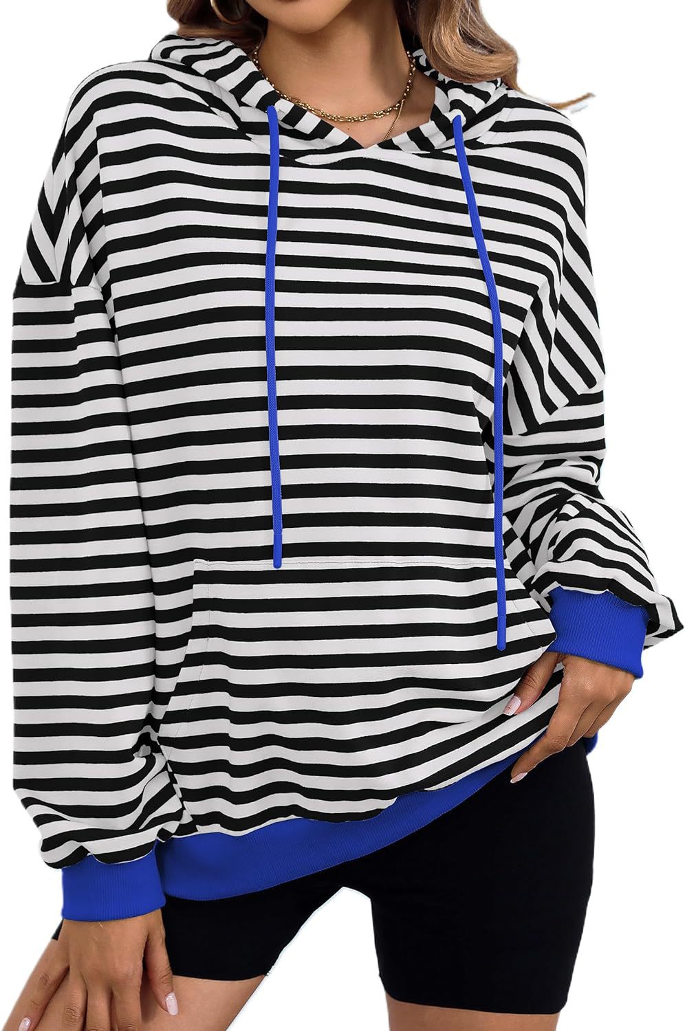 Loose Striped Oversized Hoodie