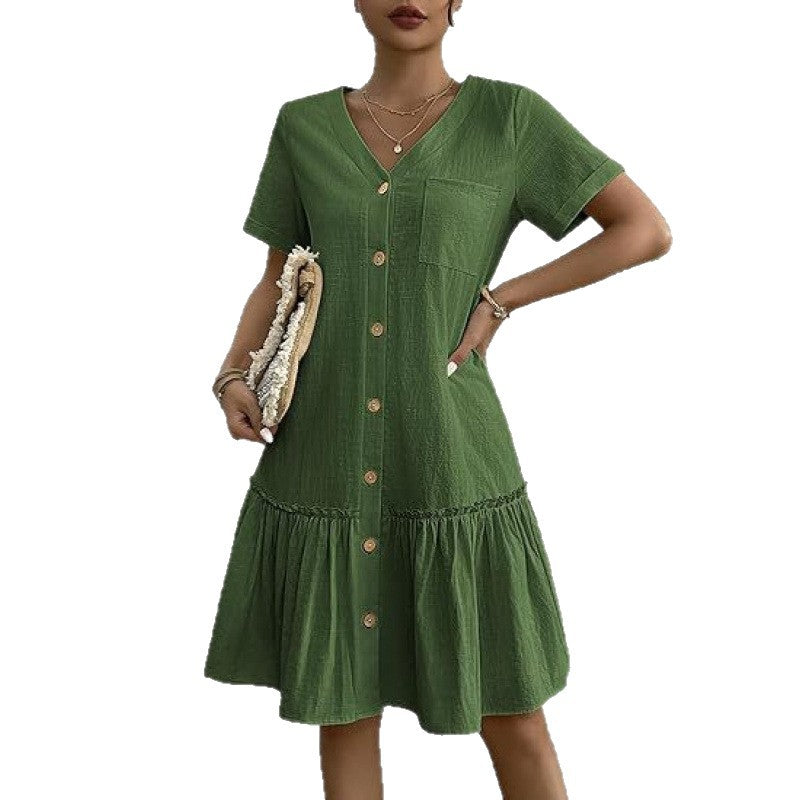 Loose Cotton Linen Summer Dress