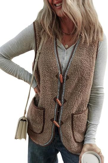 Contrast Plush Sleeveless Vest