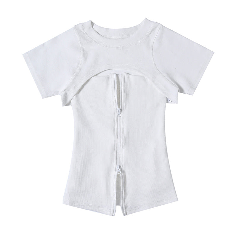 Slim-Fit Zipper Tube Top