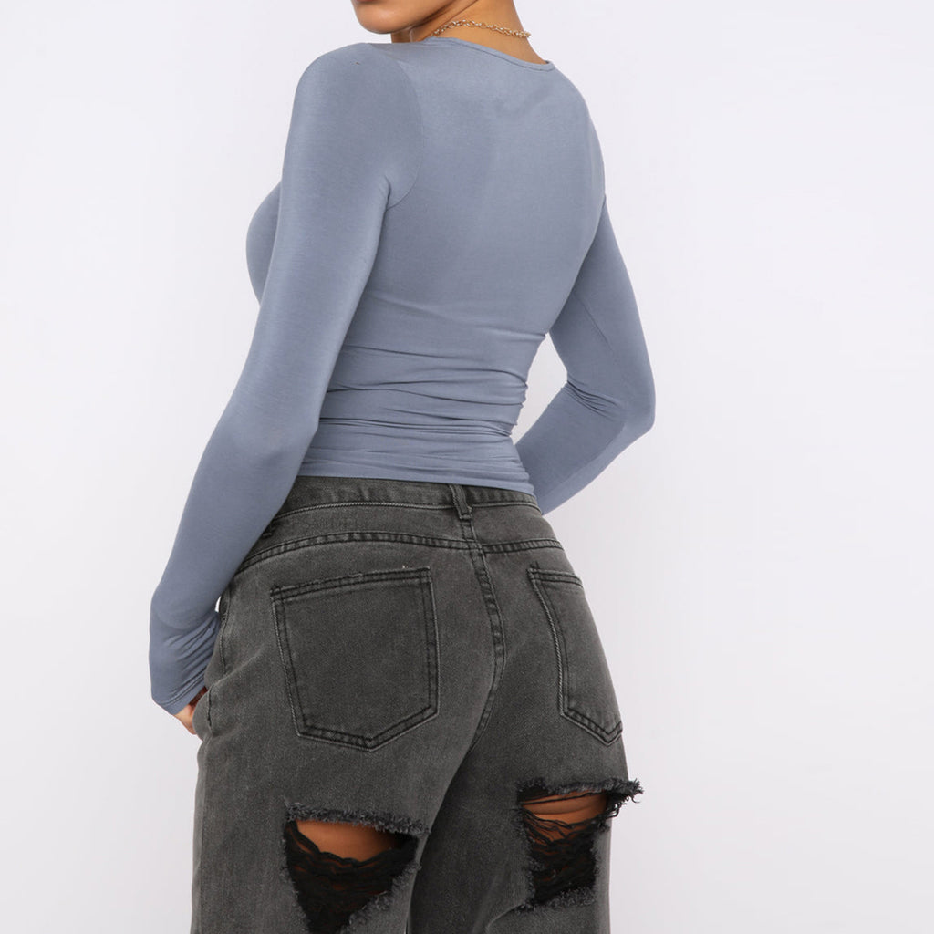 Slim Long-Sleeve Pullover Top