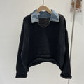 Denim Knit Sweatshirt