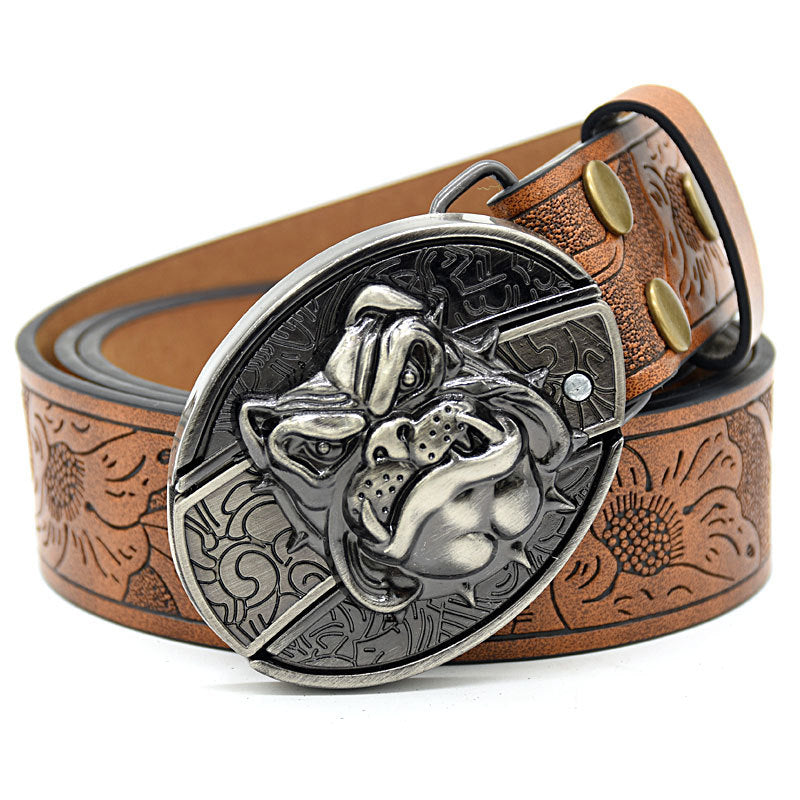 Vintage Engraved Leather Belt