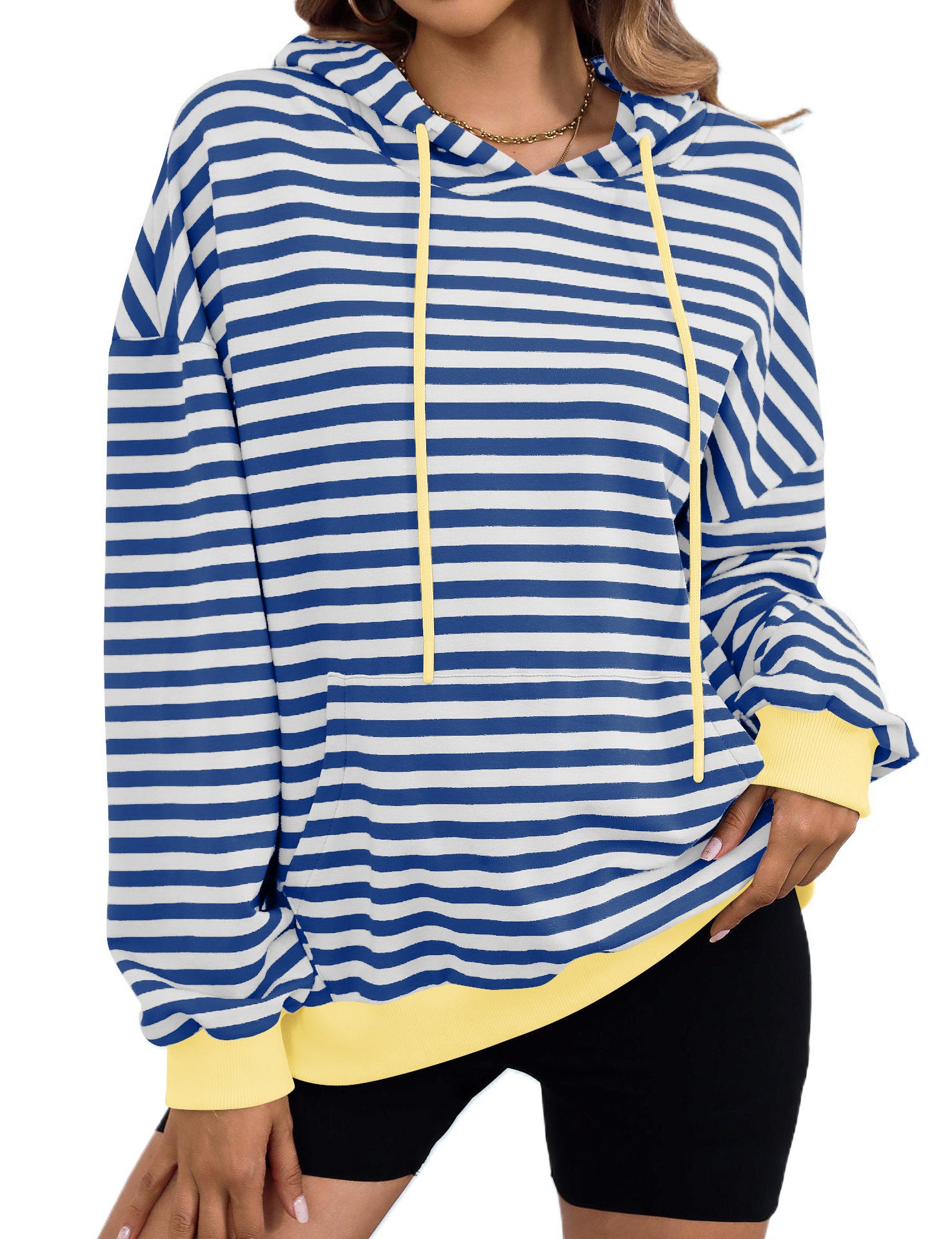 Loose Striped Oversized Hoodie