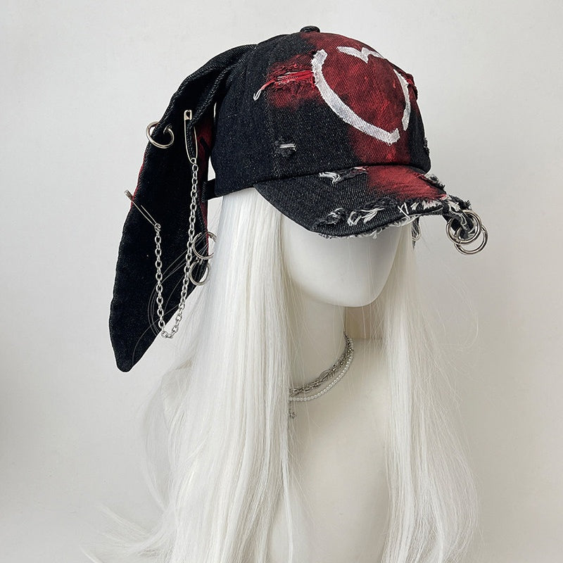 Rebel Bunny Graffiti Denim Snapback