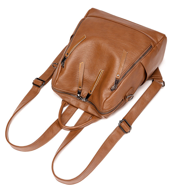 Minimalist Leather Versatile Backpack