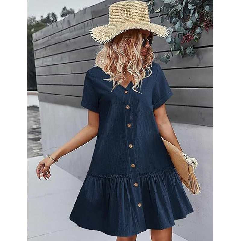 Loose Cotton Linen Summer Dress