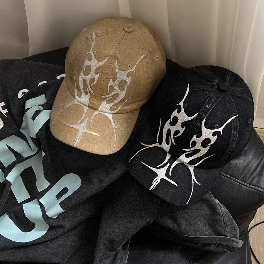 Embroidered Flame Baseball Cap