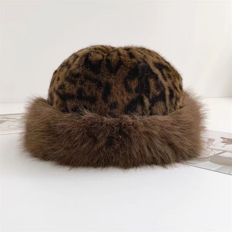 Leopard Print Faux Fur Hat