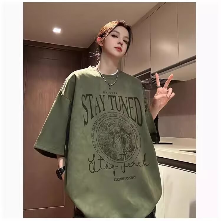 Suede Velvet Short-Sleeve Summer T-Shirt