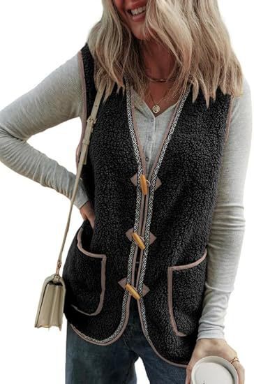 Contrast Plush Sleeveless Vest