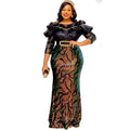Sequined Embroidered Fishtail Maxi Dress