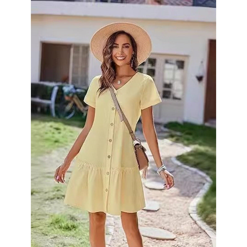 Loose Cotton Linen Summer Dress
