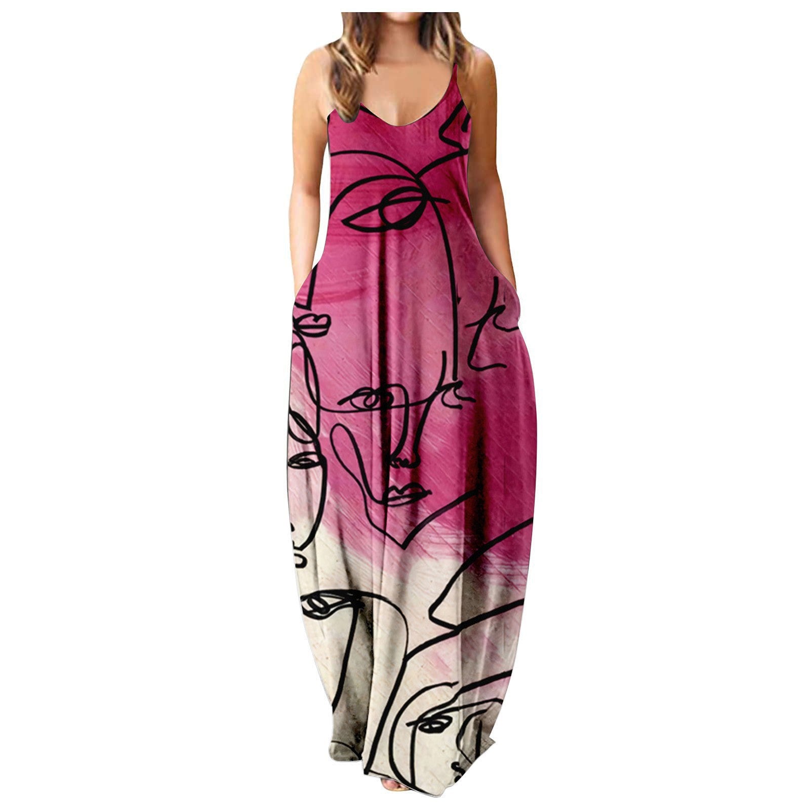 Y2K Abstract Graphic Print Bodycon Streetwear Summer Dress
