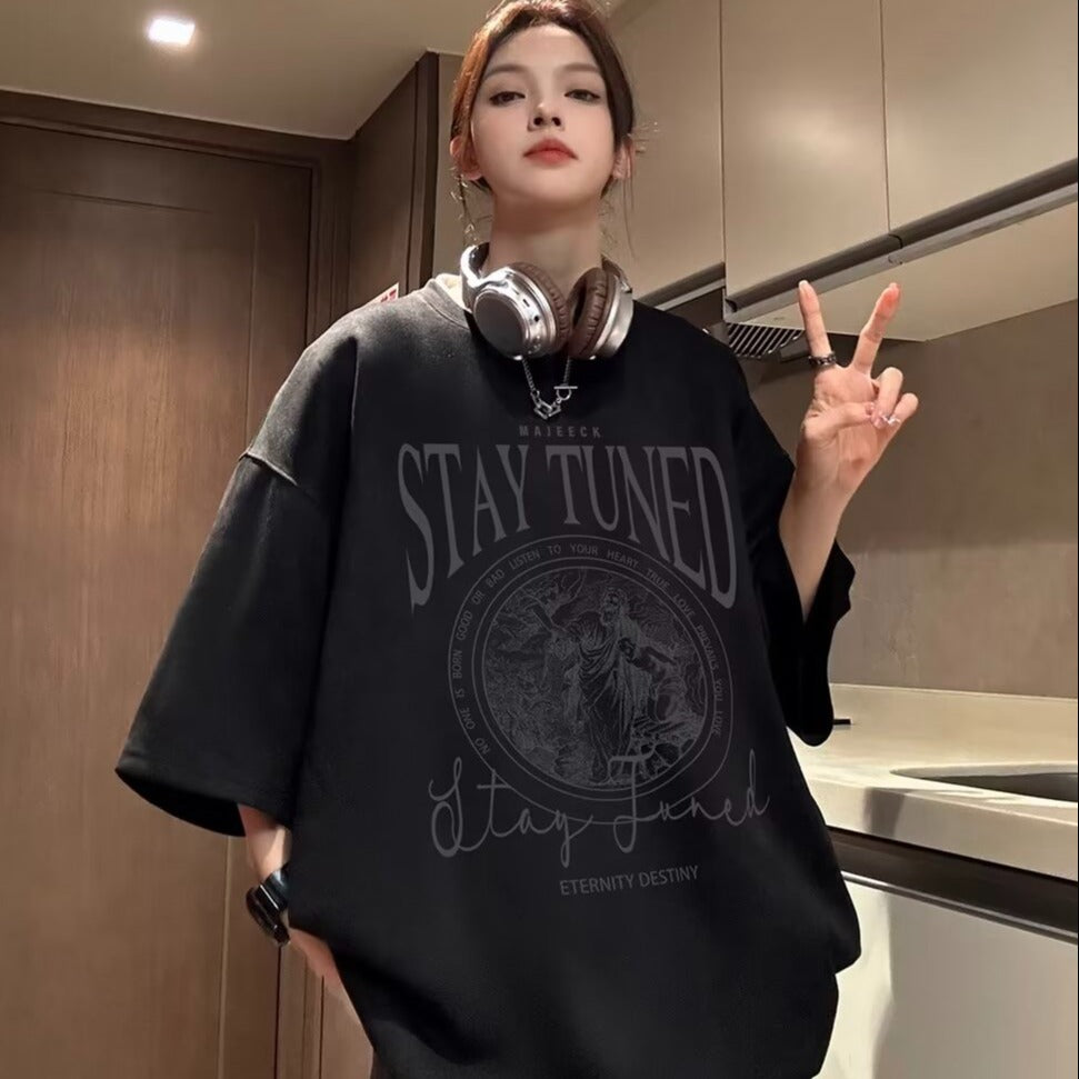 Suede Velvet Short-Sleeve Summer T-Shirt