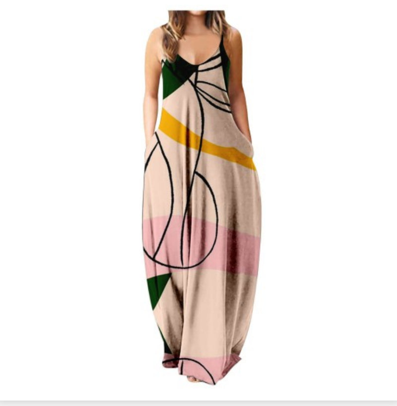 Y2K Abstract Graphic Print Bodycon Streetwear Summer Dress